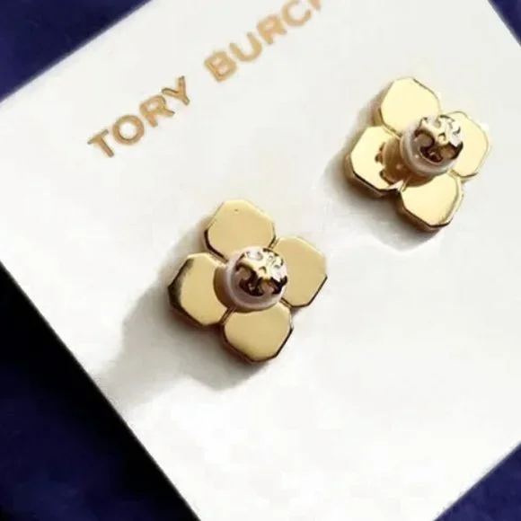 Tory Burch Babylon Gold & Pearl Earrings NWOT - Picture 7 of 8